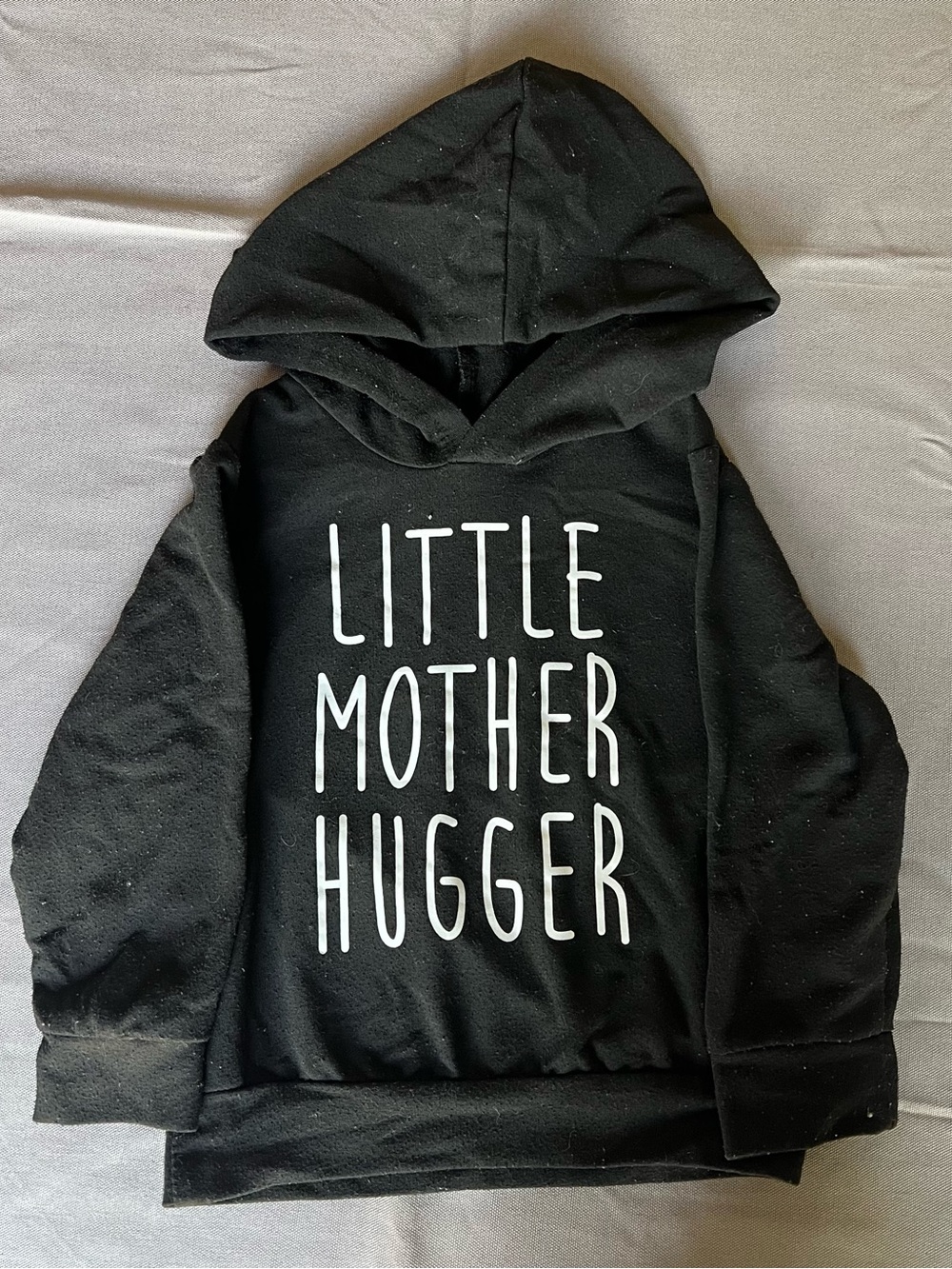 90 Degree By Reflex Black Kids Hoodie with White Text